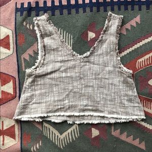 Urban outfitters fringe crop top - S